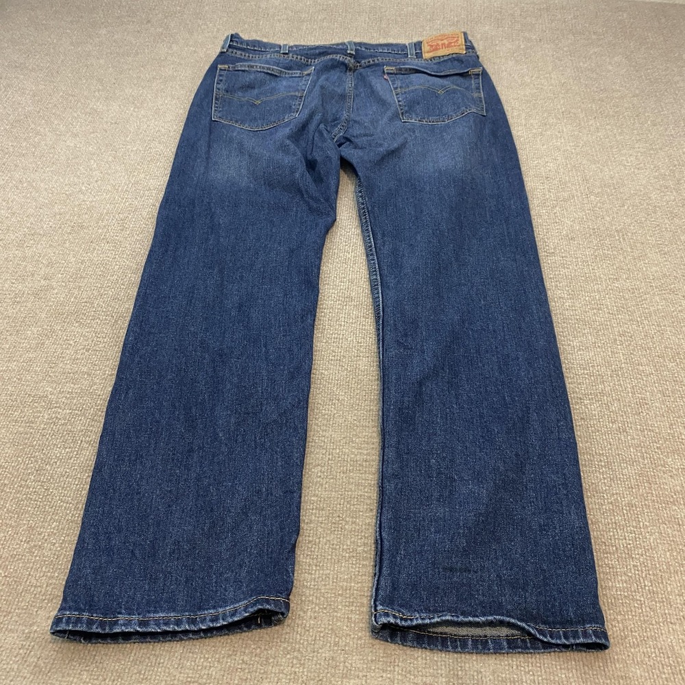 Levis 505 Jeans Mens 36x30 Blue Medium Wash Regular Straight Stretch Denim Pants
